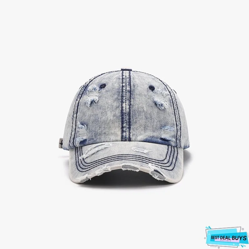 Distressed Cotton Baseball Cap