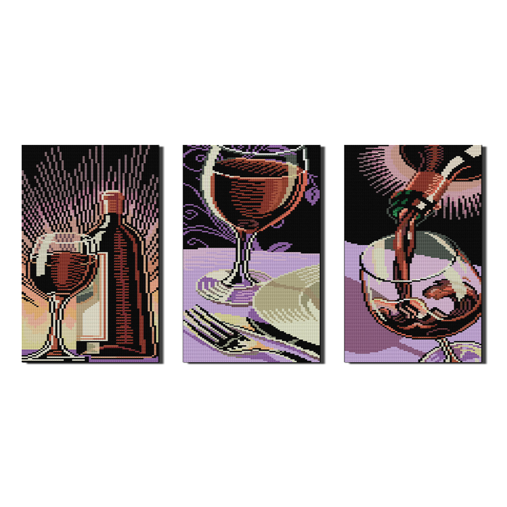

Red Wine - 14CT Stamped Cross Stitch - 60*35CM, 501 Original