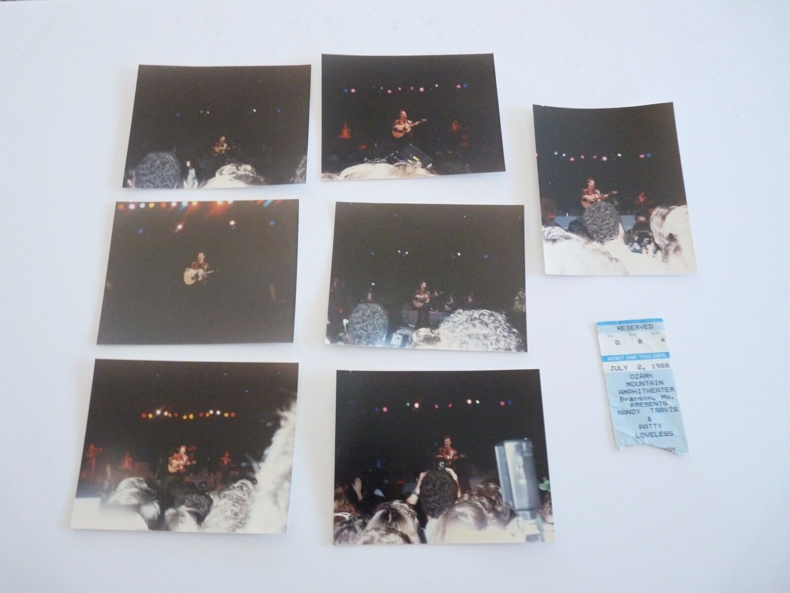 Lot Of 7 Randy Travis 3.5. x 5 Live Concert Photo Poster paintings 1988 & Ticket Stub