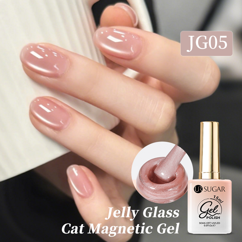 Needmkt UR SUGAR 15ml Champagne Water Light Cat Magnetic Gel Nail Polish Vernis Semi Permanent Soak Off Crystal Gel Polish For Nails
