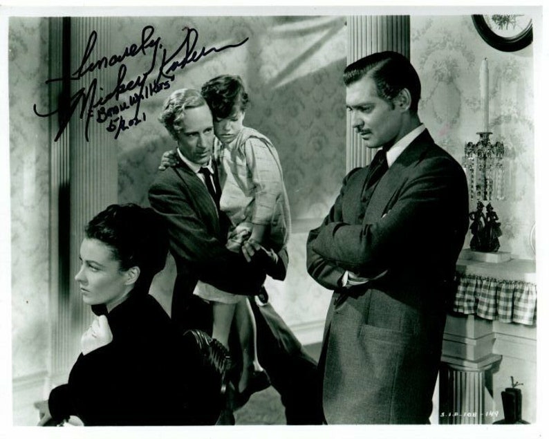 Mickey kuhn signed autographed gone with the wind beau wilkes Photo Poster painting