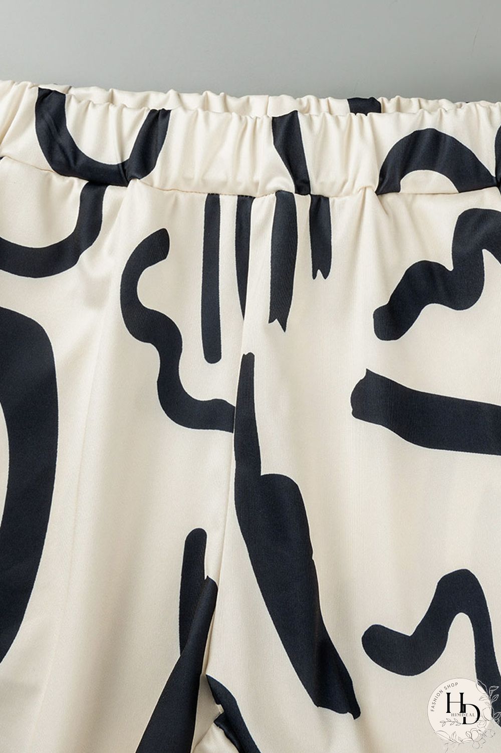 Grey Black Casual Print Patchwork O Neck Short Sleeve Two Pieces