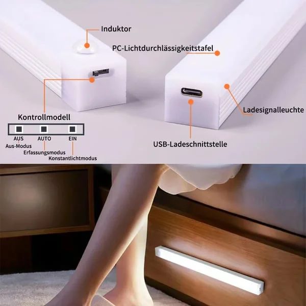 🔥Bohrfreie intelligente Sensor magnetische aufladbare LED-Leuchte💡