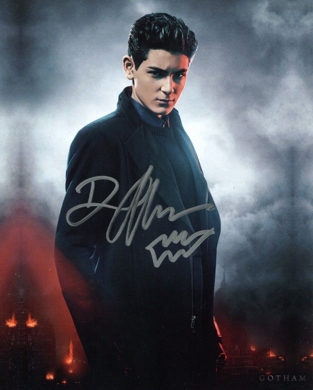 Batman spinoff series GOTHAM Photo Poster painting signed by actor David Mazouz as Bruce Wayne