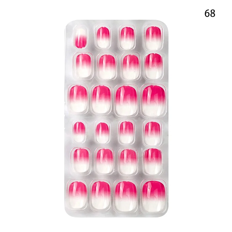 Children Adult 24 Fake Nails Christmas Cartoon Pattern Boxed Children Simple Wear-resistant Finished Full Covering Nail Sticker