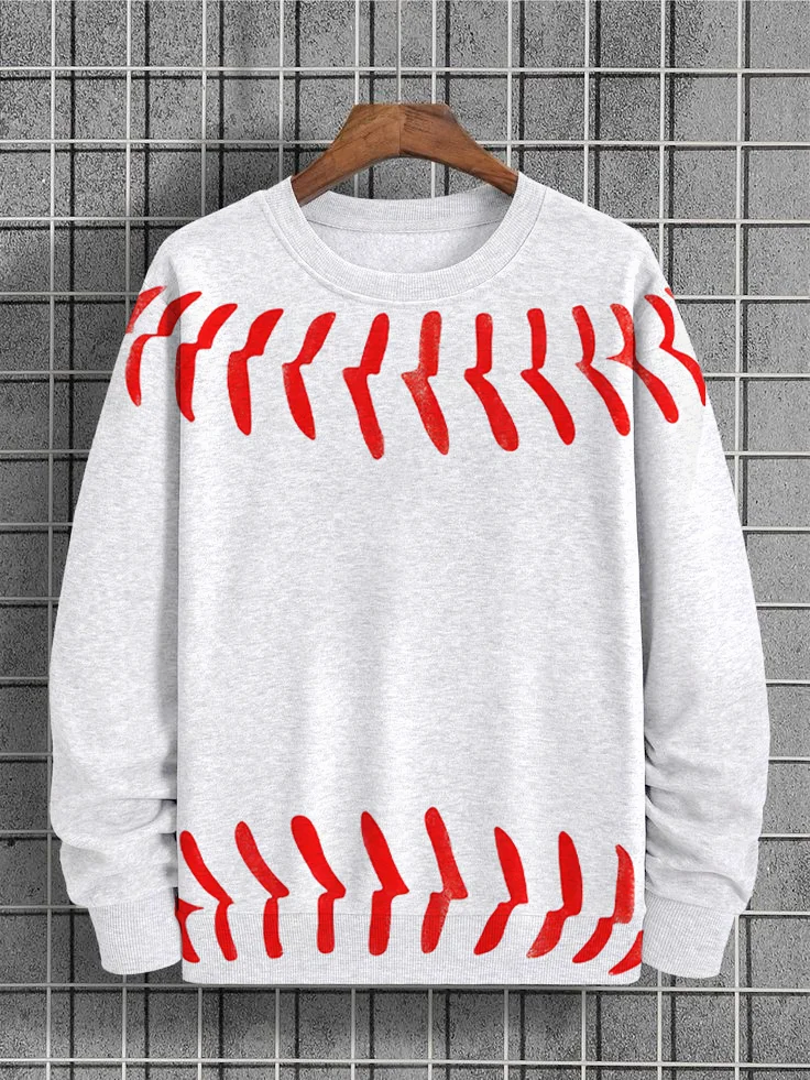 Men's Baseball Graphic Print Casual Sweatshirt
