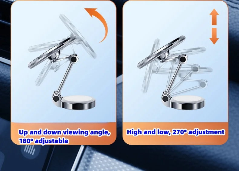 Car magnetic mobile phone navigation bracket (With laser car logo)