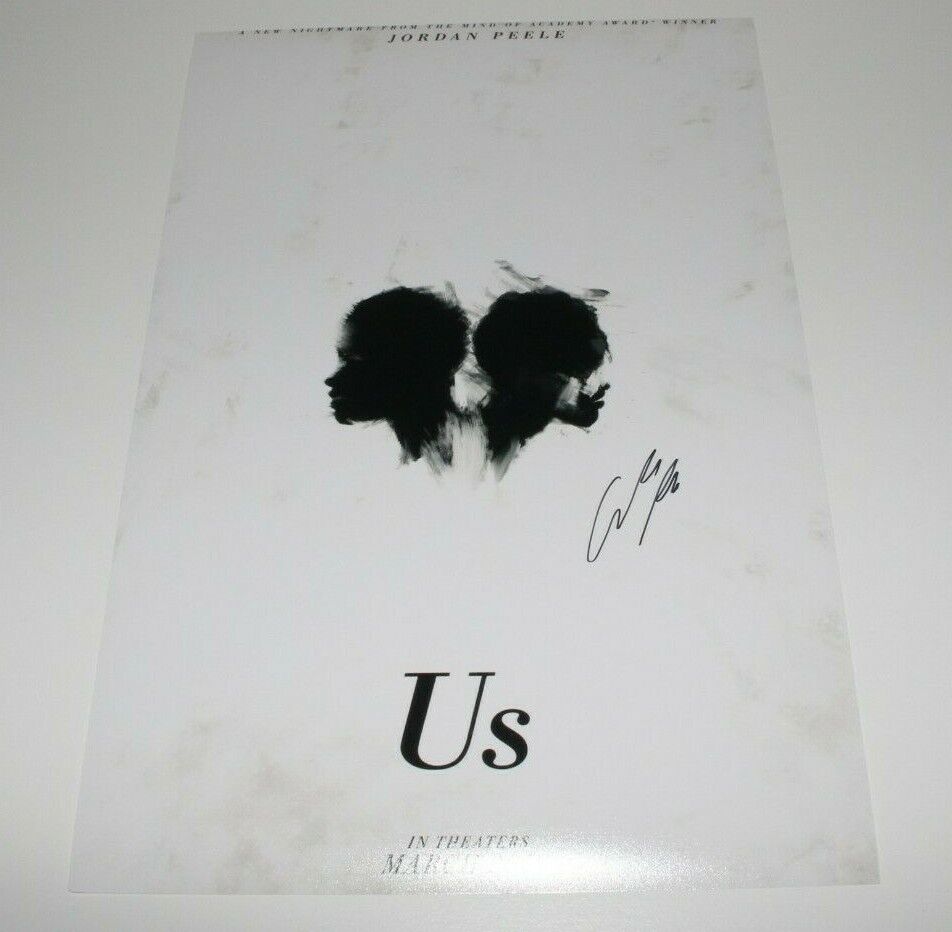 ACTRESS ELISABETH MOSS SIGNED 'US' 12x18 MOVIE POSTER Photo Poster painting w/COA JORDAN PEELE