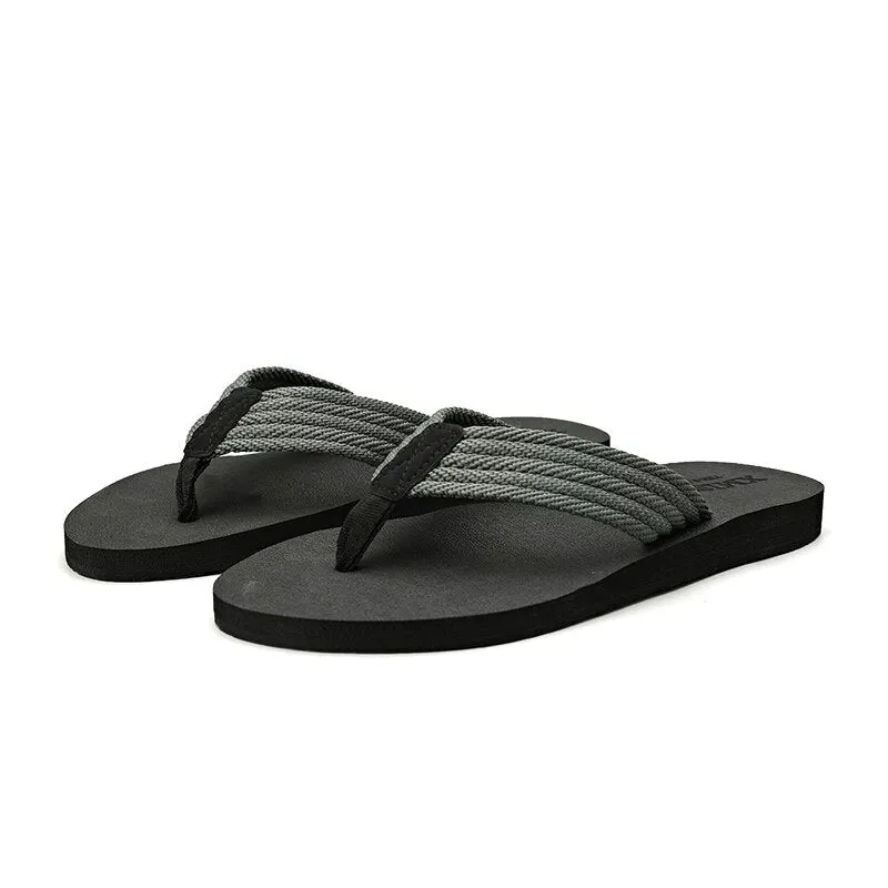 2021 New Home Men Soft Slippers Summer Classic Beach Sandals Men Hand-sewn Flat Flip Flops PU Rubber Platform Adult F804