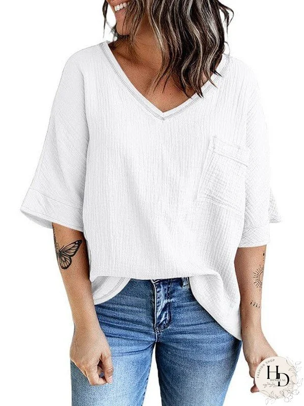 Women's Summer Casual Pocket Tee