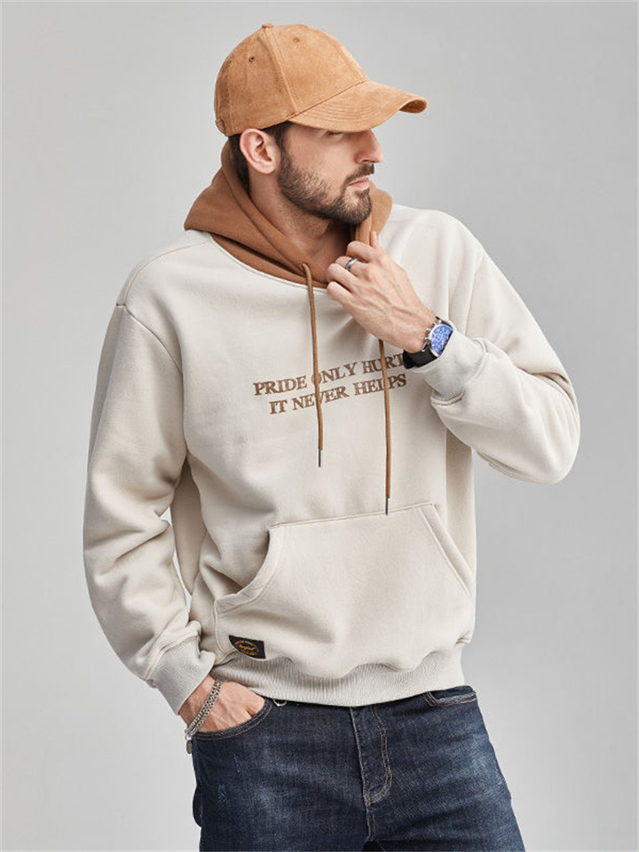 Loose Letters Round Neck Pullover Long-sleeved Retro Thin Sweater Men's Hooded Trend Character Prints on Clothes Jacket