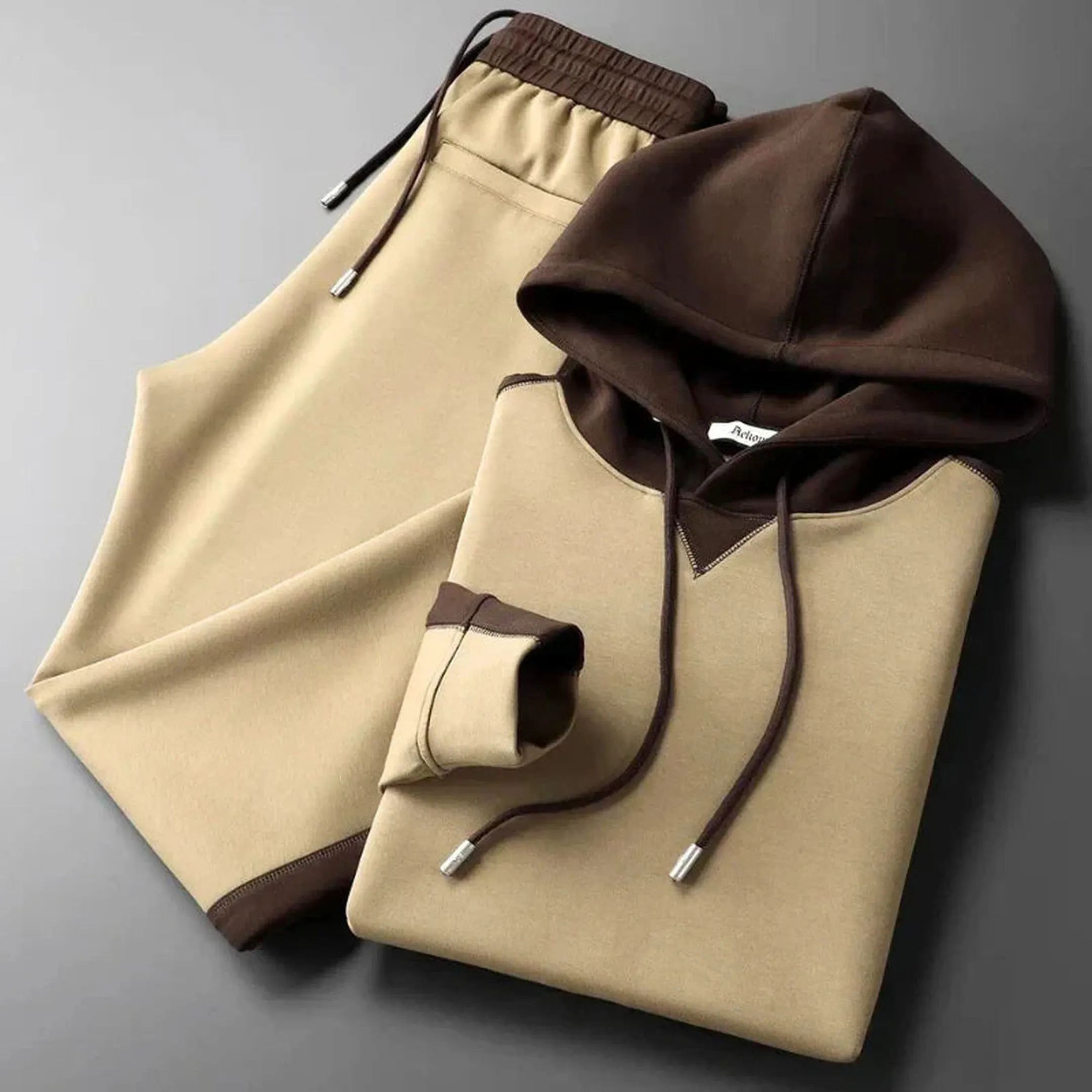 Men's Two-Tone Knit Lounge Set &ndash; Soft Co-Ord for Easy Weekends