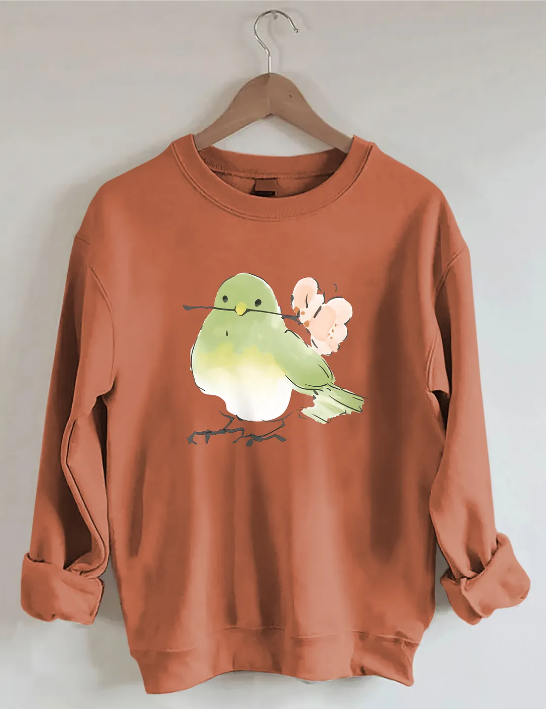 Cute Bird With Flower Nature Lover Sweatshirt
