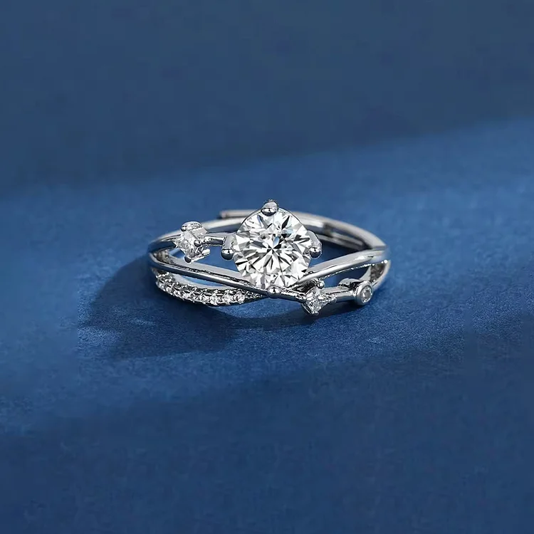 For Daughter - My Little Star Round Diamond Cross Ring