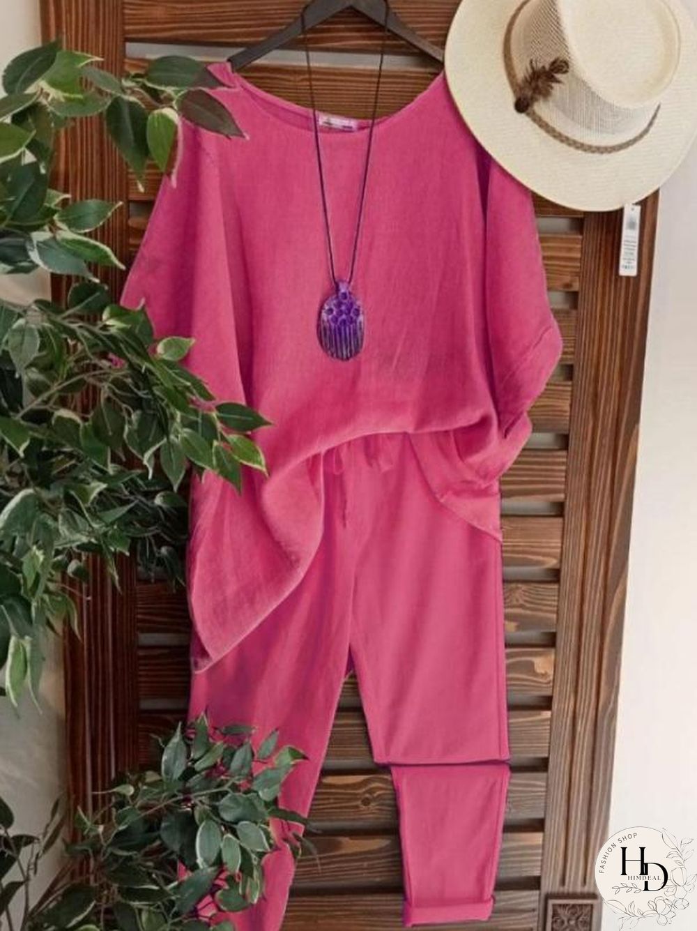 Solid Color Laid Back Women Two Pieces Suit