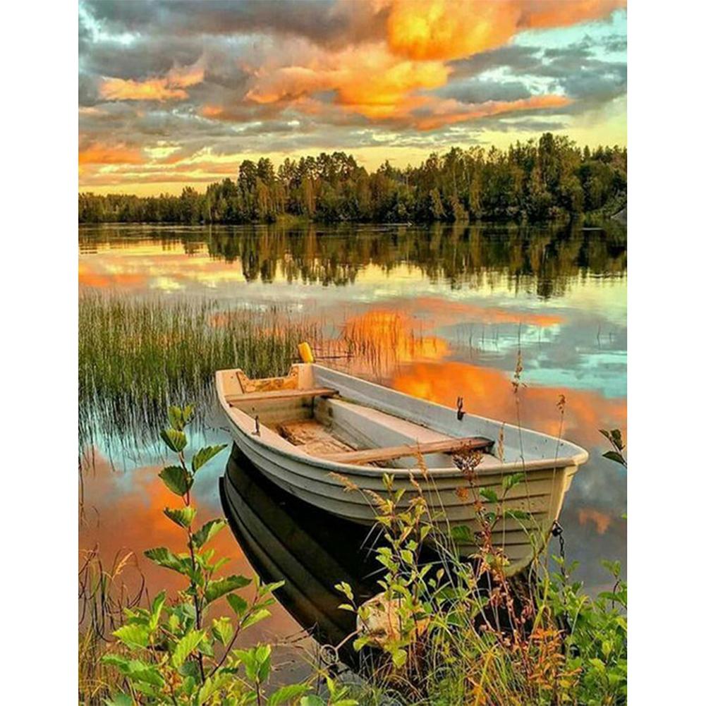 

40x50cm - Paint By Numbers Boat Grove, 501 Original