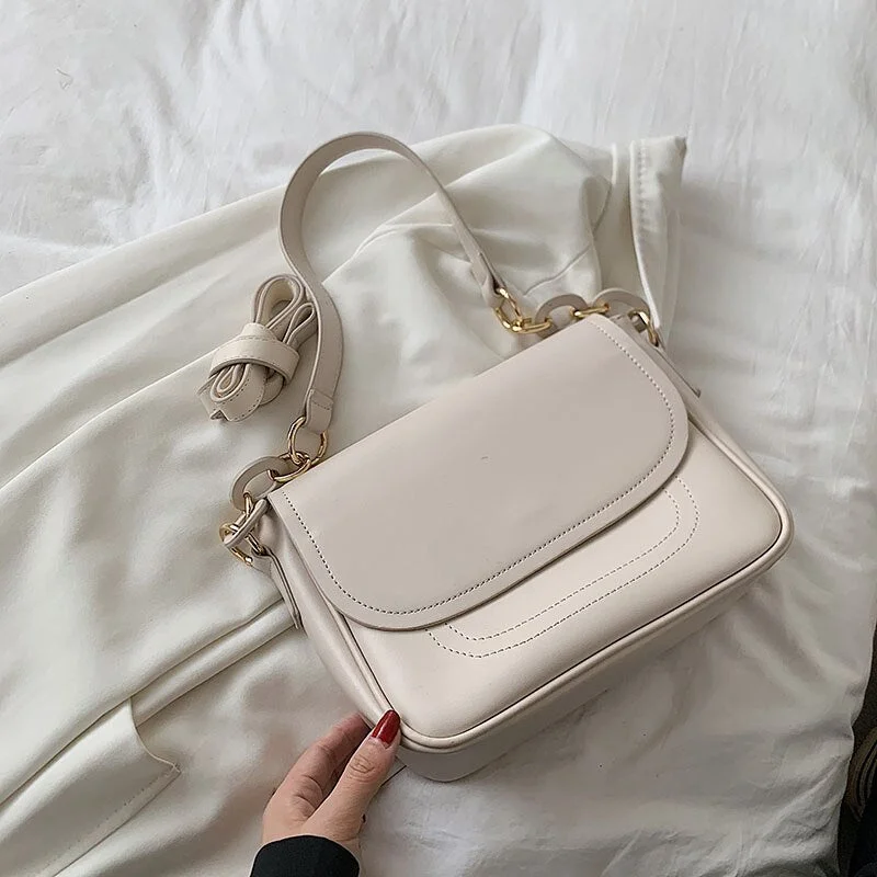 PU Leather Small Crossbody Bags for Women 2021 hit Winter Fashion Thick Chain Shoulder Purses Lady Luxury Designer Handbags