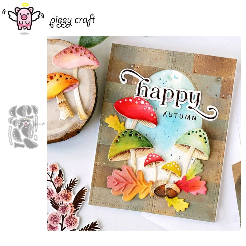 Piggy Craft metal cutting dies cut die mold Mushroom decoration Scrapbook paper craft knife mould blade punch stencils dies