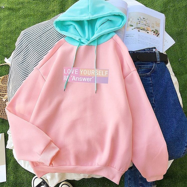 방탄소년단 Love Yourself Color-block Hoodie