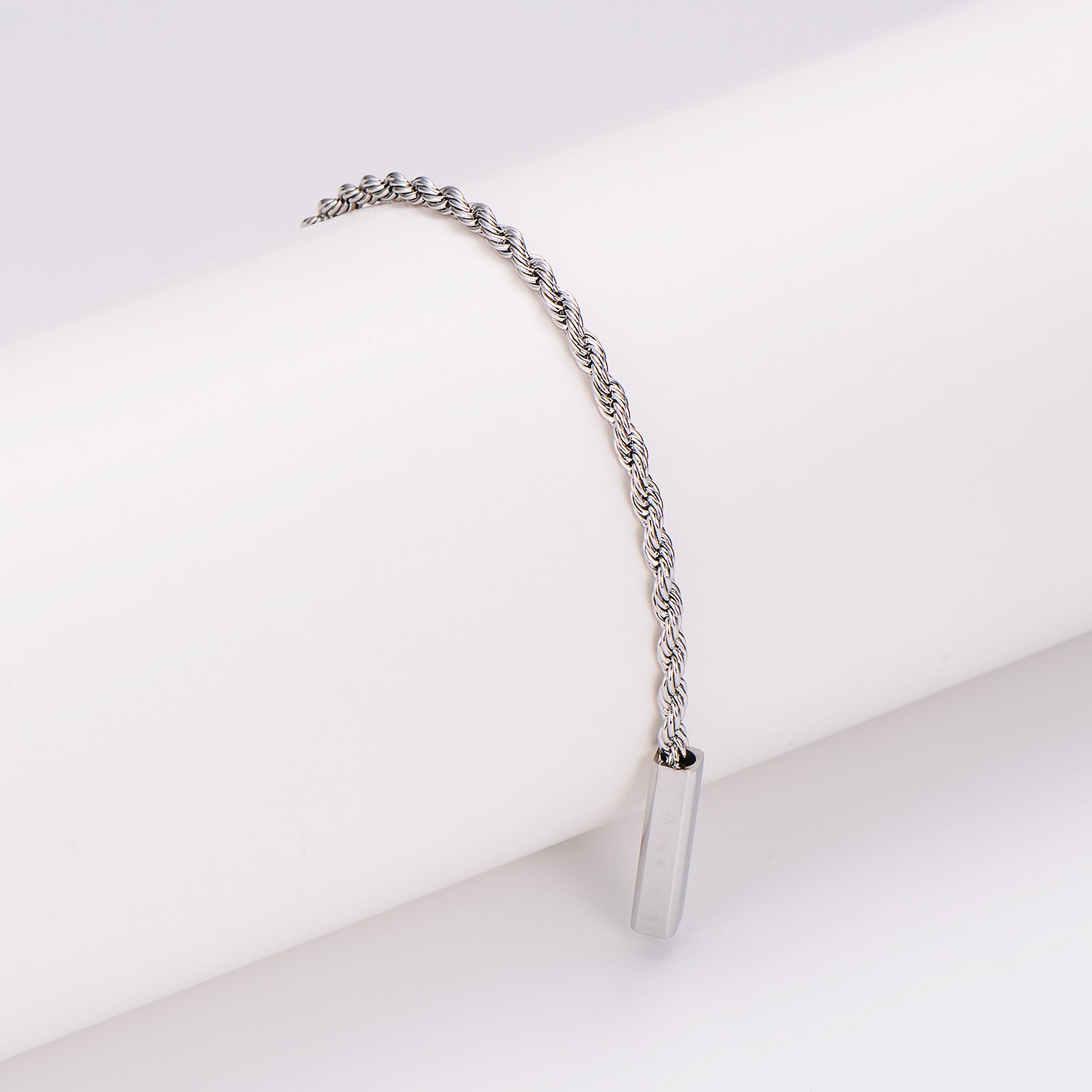 Aml Stainless Steel Square Magnetic Twist Bracelet Ins Trend Hip-Hop Personality Simple 4Mm Twist Chain