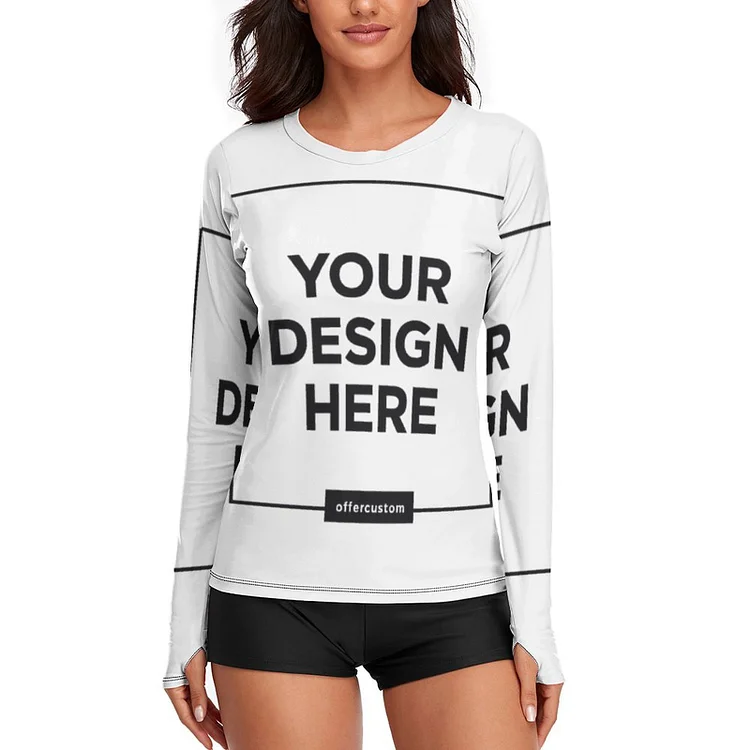 Personalized Design Women's UV Protection Shirt - Cooling Ice Silk Fabric Long Sleeve Sunwear
