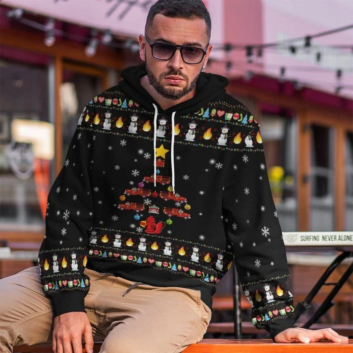 Unisex Black Ugly Christmas Sweaters 3D Print Hoodies