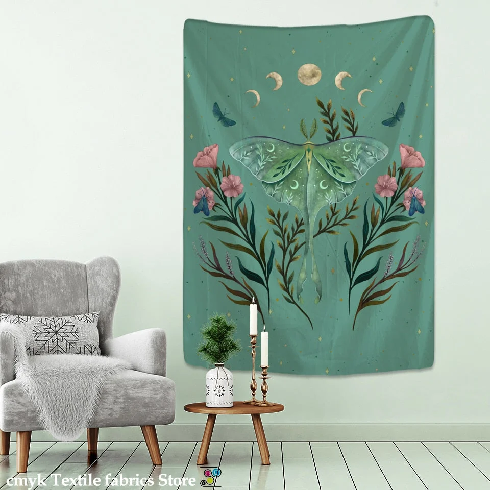 Nordic Psychedelic Butterfly Tapestry Wall Hanging Bohemian Hippie Witchcraft Tarot Science Fiction Room Home Decor