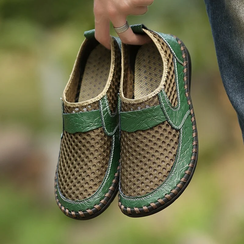 Men's Casual Shoes Men Leather Loafers Flat Handmade Outdoor Breathable Moccasins Designer Shoes Comfortable Sneakers Size 38.50