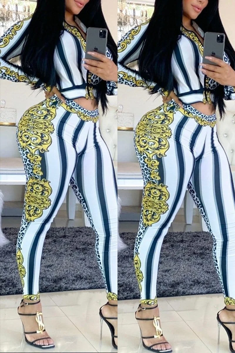 Fashion Casual Sports Zipper Two-Piece