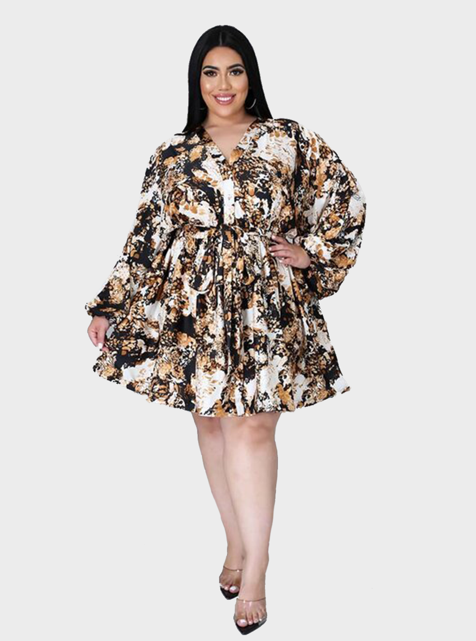  thdmladies Plus Size Fashion Printed Loose Dress thedmladies