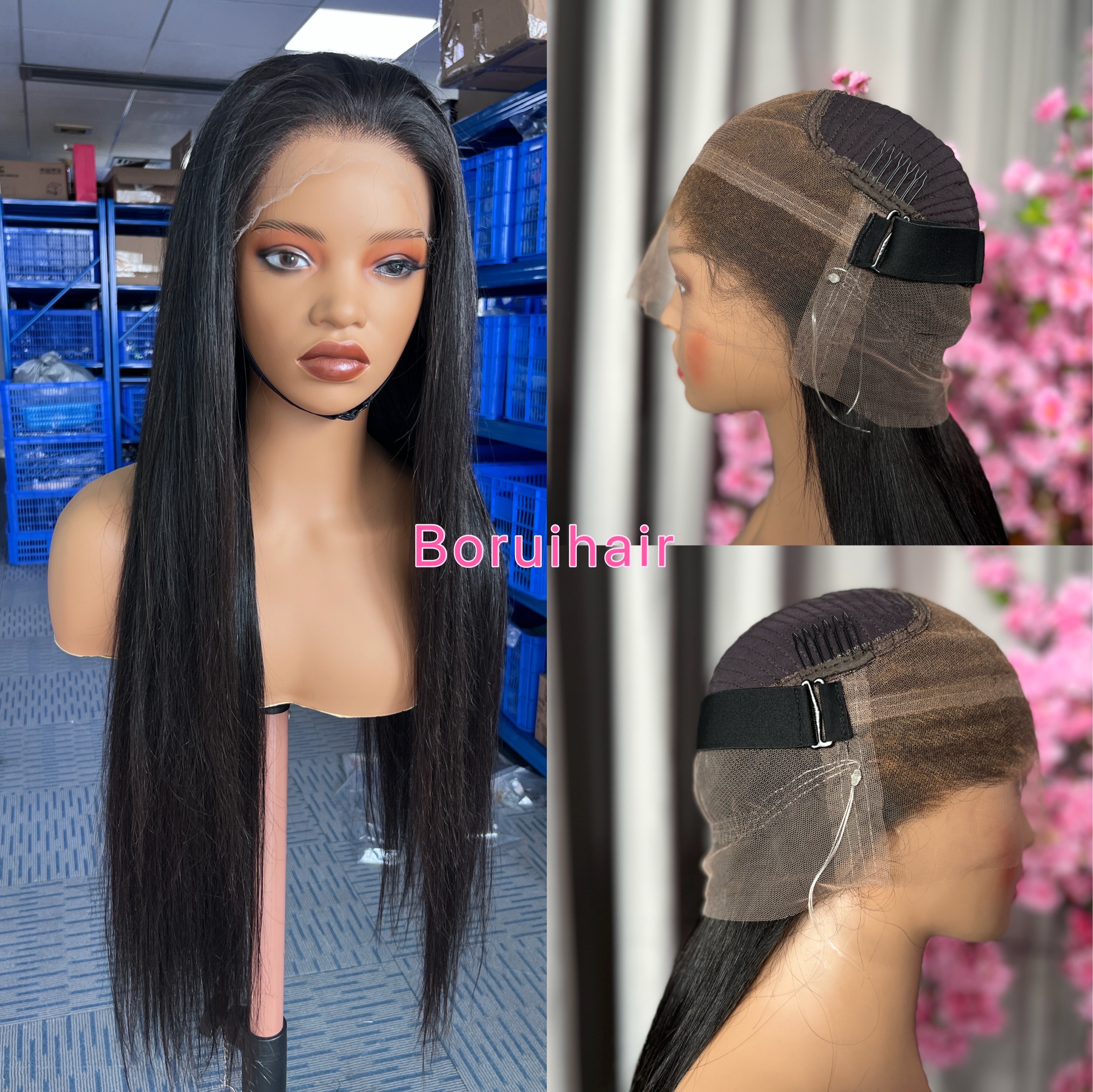 Invisible Drawstring Strap 360 HD Lace Frontal Wig with Bleached Knot 
