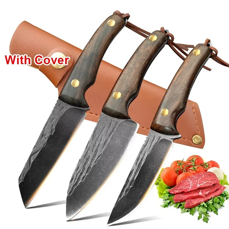 3.5 Inch Fixed Blade Hunting Knife Set Boning Knife Meat Carving Knife Jungle Survival Butcher Knife
