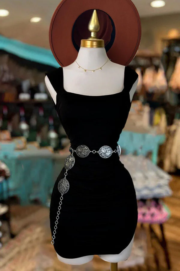 Square Neck Backless Sleeveless Dress