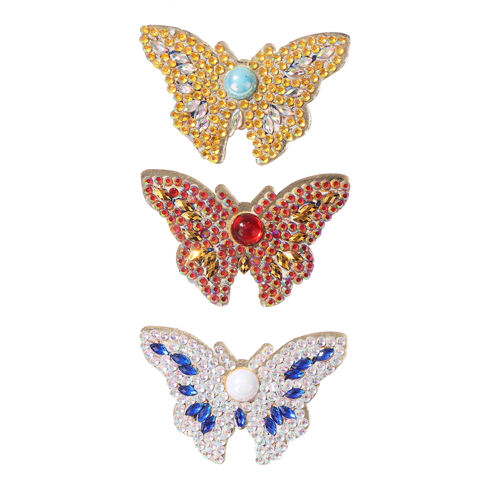 

3pcs Butterfly Brooches - 5D DIY Craft Fashion Accessories, 501 Original