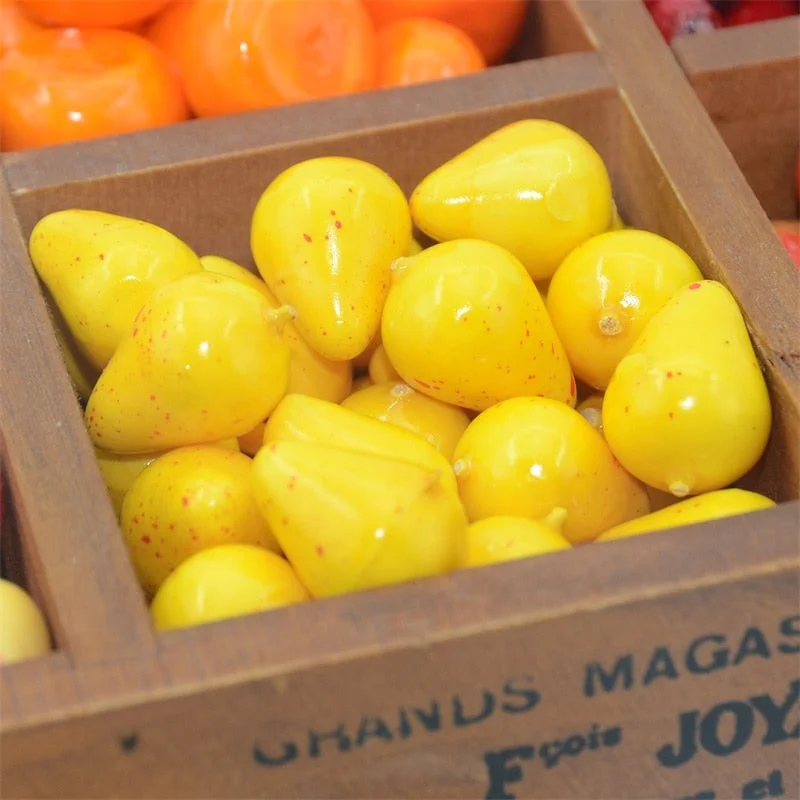 30pcs 2CM Mini Apple Artificial Fruits Vegetables For Wedding Home Decoration DIY Simulation Chrismas Gift Fake Fruit Craft