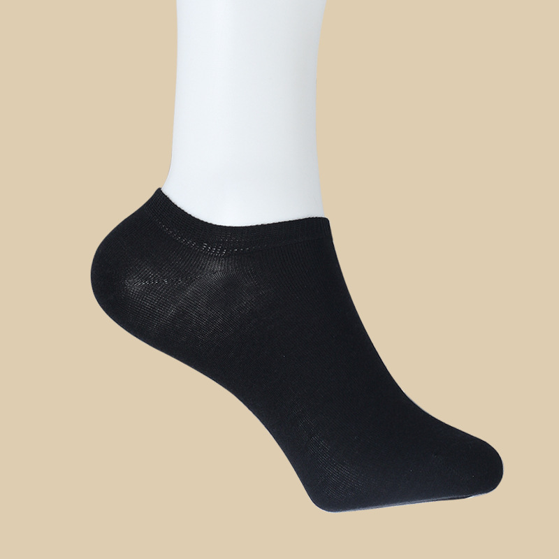 Chaussettes courtes en soie style brethable Noir