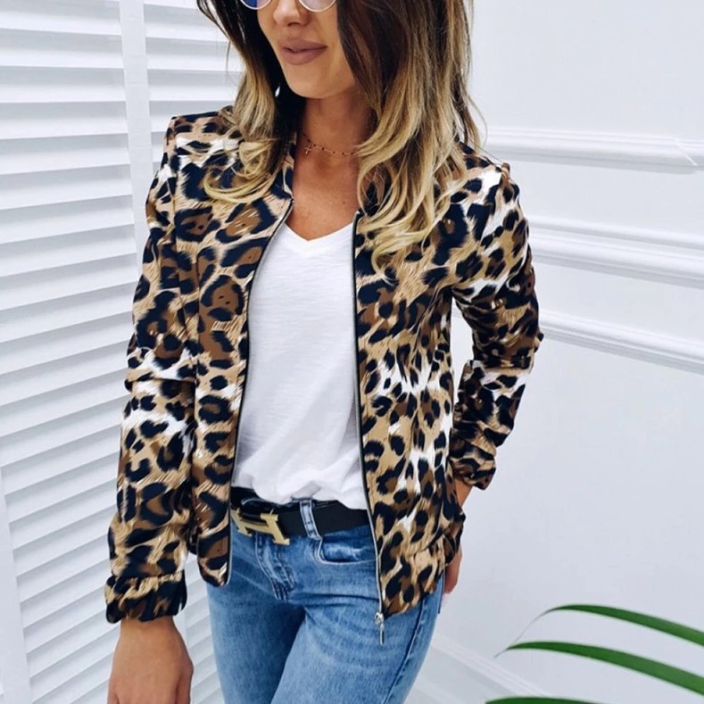 Fashion Leopard Print Short Jacket wearshes