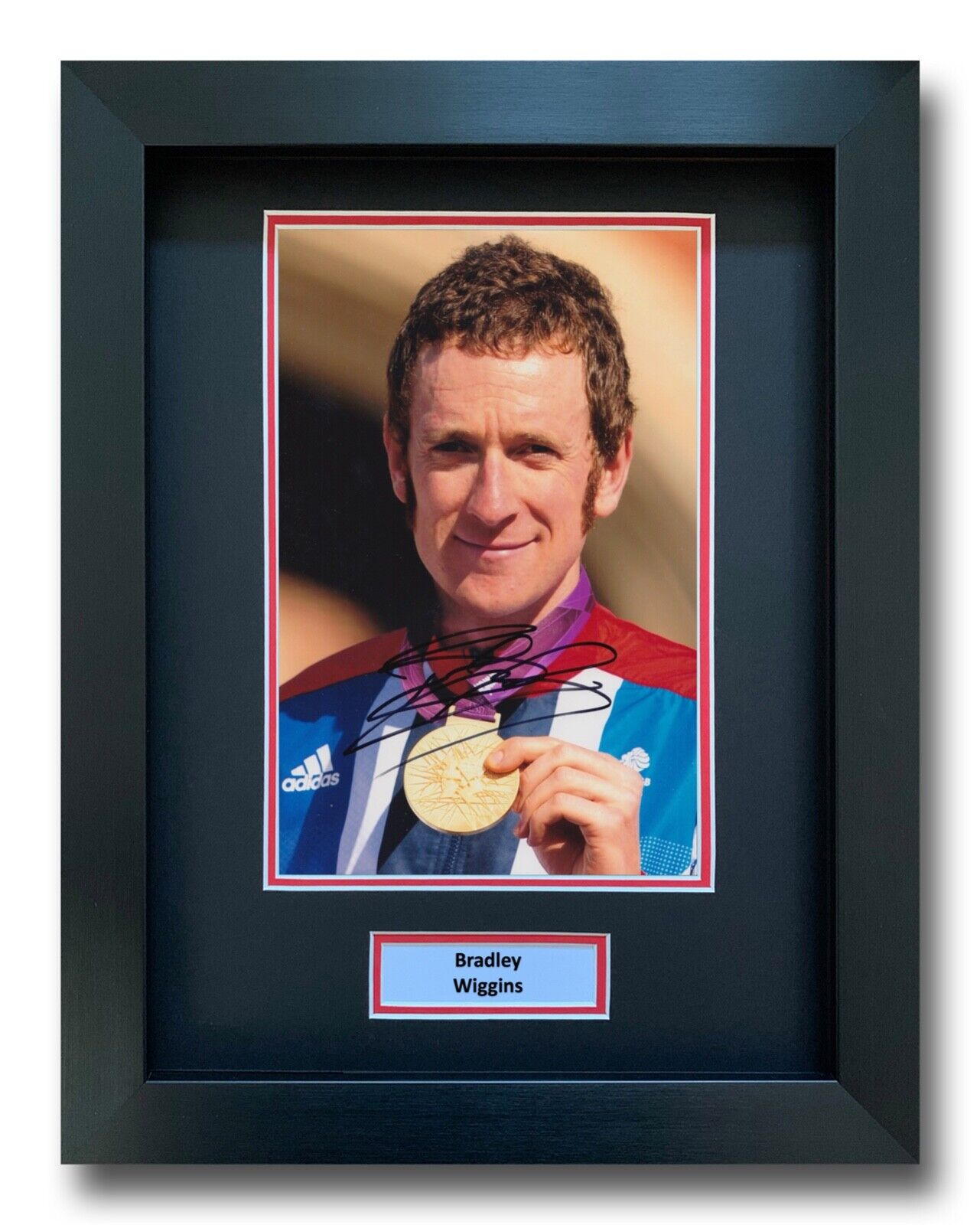 BRADLEY WIGGINS HAND SIGNED FRAMED Photo Poster painting DISPLAY - TOUR DE FRANCE - OLYMPICS 2