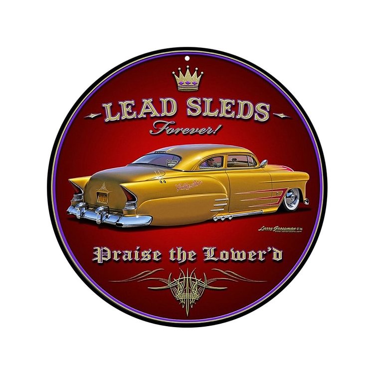 Sled Car - Tin Signs/Wooden Signs - Car Series - 12*12inches (Round)