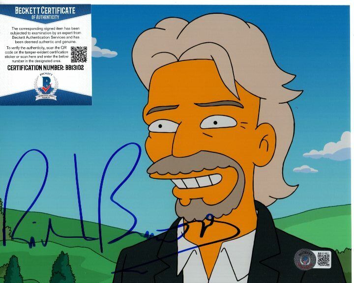 RICHARD BRANSON signed 8x10 THE SIMPSONS Photo Poster painting Beckett BAS