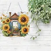 DIY Sunflower House Diamond Painting Pendant (Double-Sided)