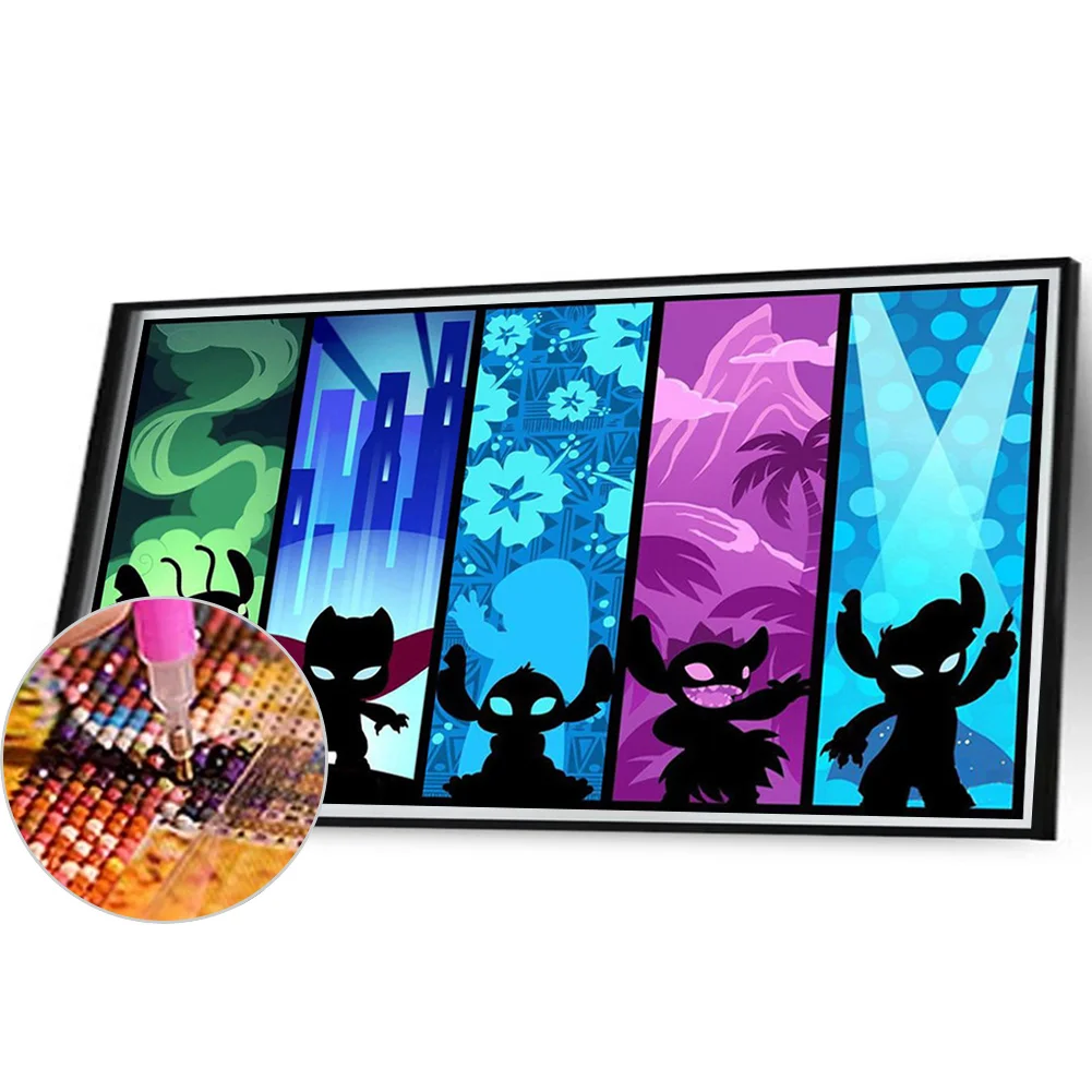 Full Round Diamond Painting 45*25cm - Stitch