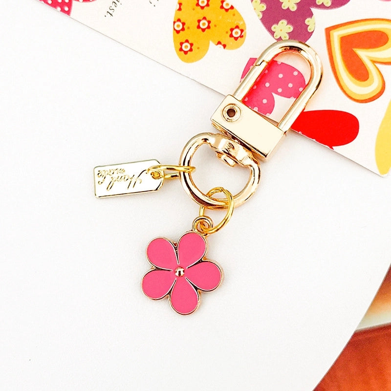Cute Letter Flower Metal Women’s Keychain