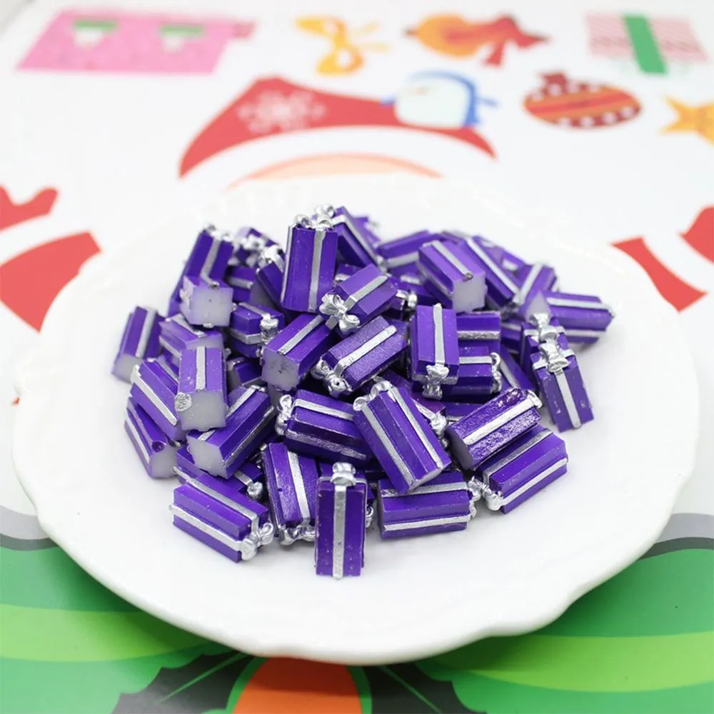 Tegooe Resin Miniature Gift Box Set - Flatback Christmas Dollhouse Decoration 5-20 PCS