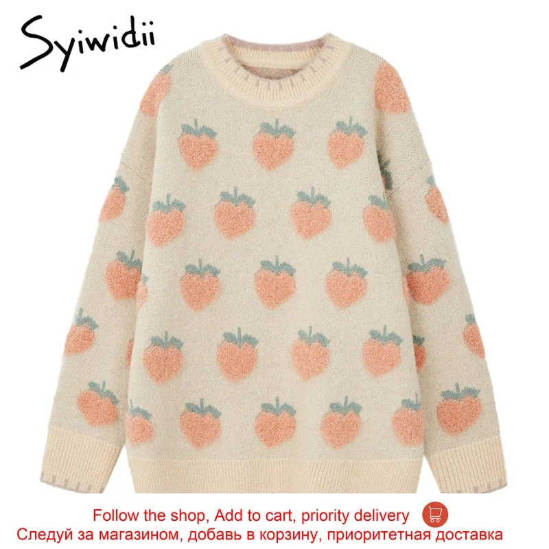 syiwidii Embroidery sweater winter clothes women  knit sweater fashion 2020 Pullovers Batwing Sleeve Casual autumn new