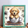 Golden Retriever In Coffee Cup-11CT Stamped Cross Stitch 40*40cm/15.75*15.75in