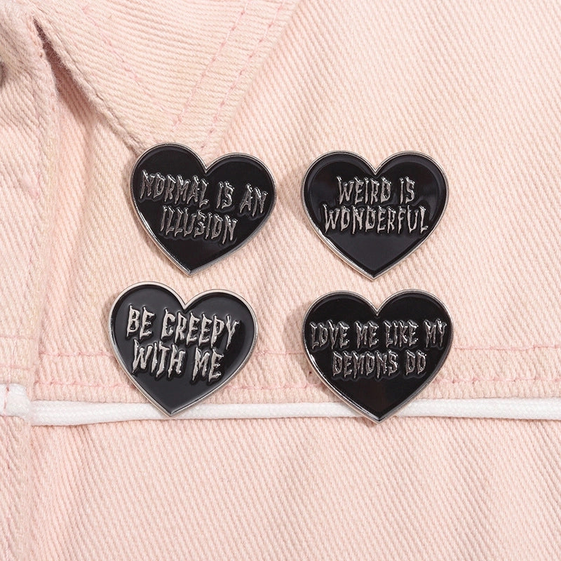 Cartoon Style Cowboy Style Artistic Pin Letter Heart Shape Alloy Stamping Stoving Varnish Plating Unisex Brooches