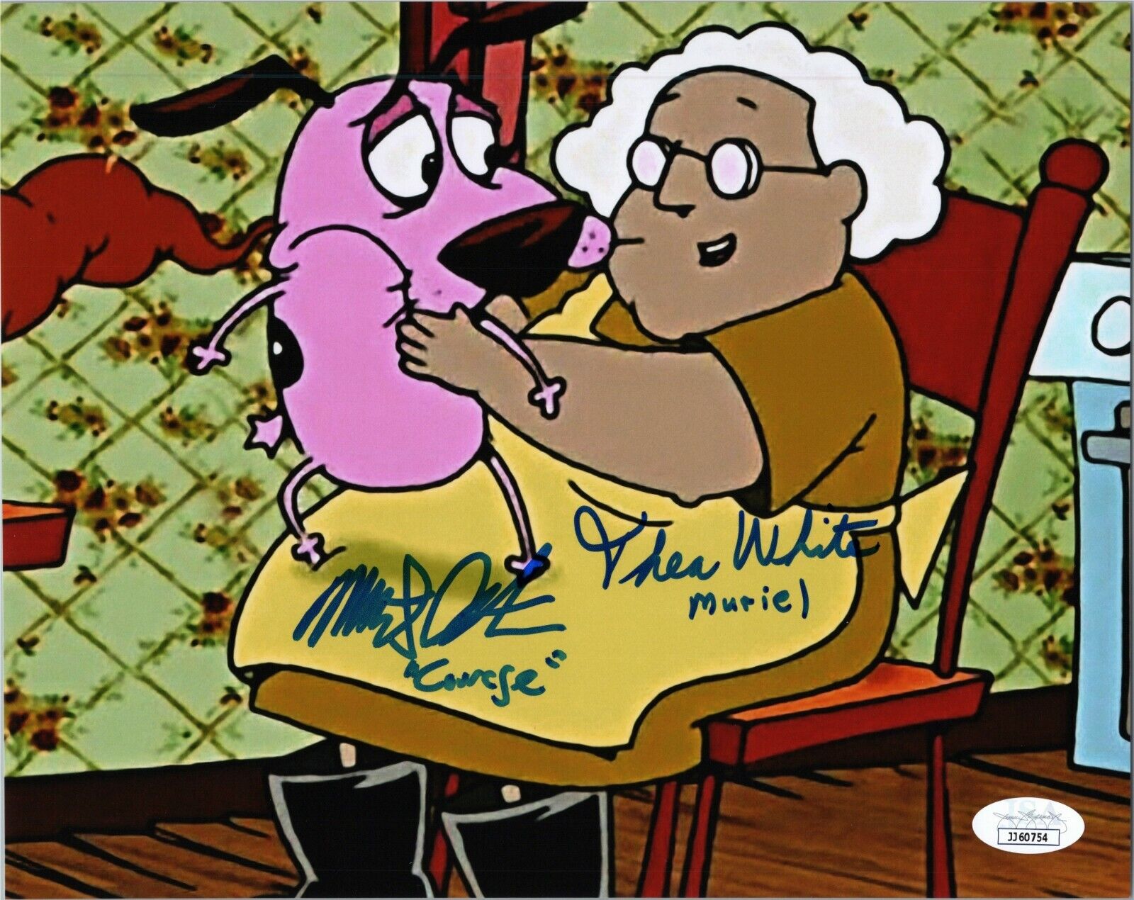 MARTY GRABSTEIN & THEA WHITE Hand-Signed COURAGE COWARDLY DOG 8x10 Photo Poster painting JSA COA