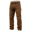 Men's Vintage Warm Brown Cargo Pants With Fleece Lining by Inlyline