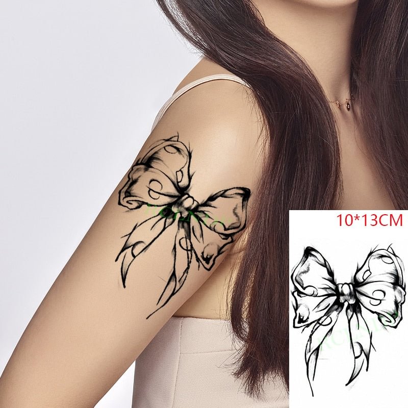 Waterproof Temporary Tattoo Stickers Lovely Bow Knot Flower Fake Tatto Flash Tatoo Body Art for Girl Women Men